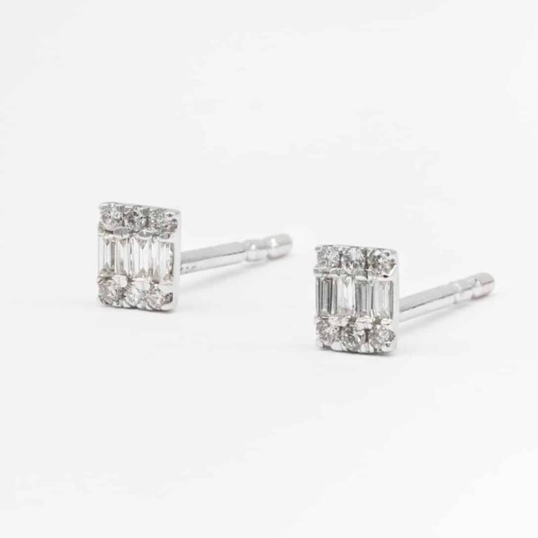 Silver bead hoop earrings