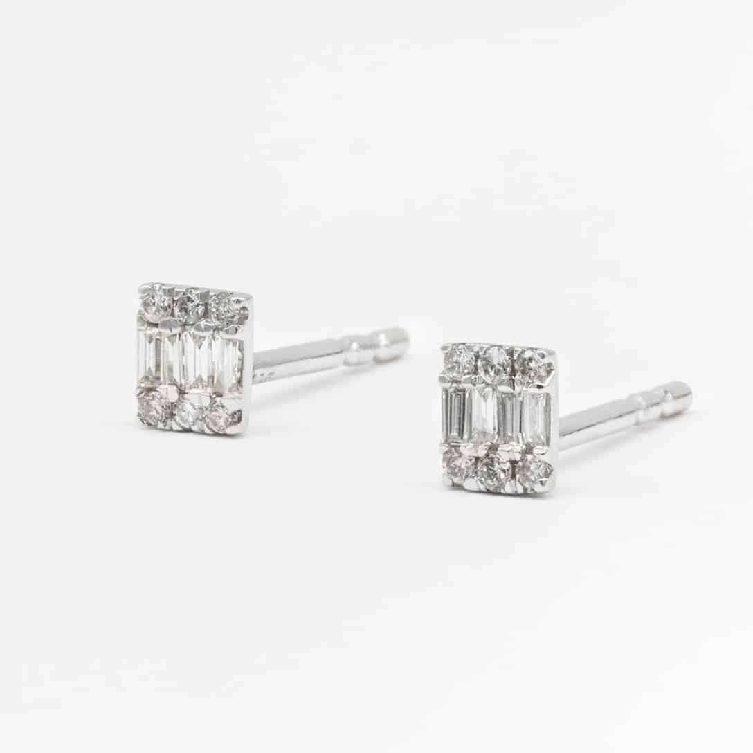 Silver bead hoop earrings