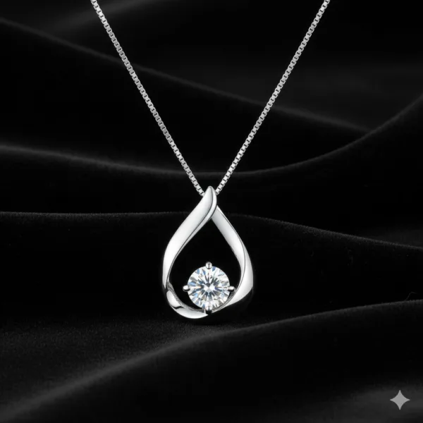 Cascade Lab-Created Diamond Solitaire Pendant 1.0CT