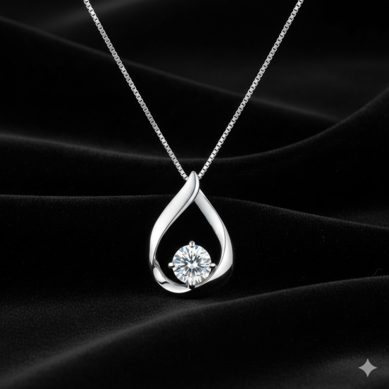 Cascade Lab-Created Diamond Solitaire Pendant 1.0CT