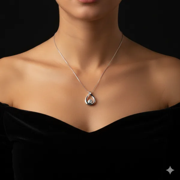 Cascade Lab-Created Diamond Solitaire Pendant 1.0CT