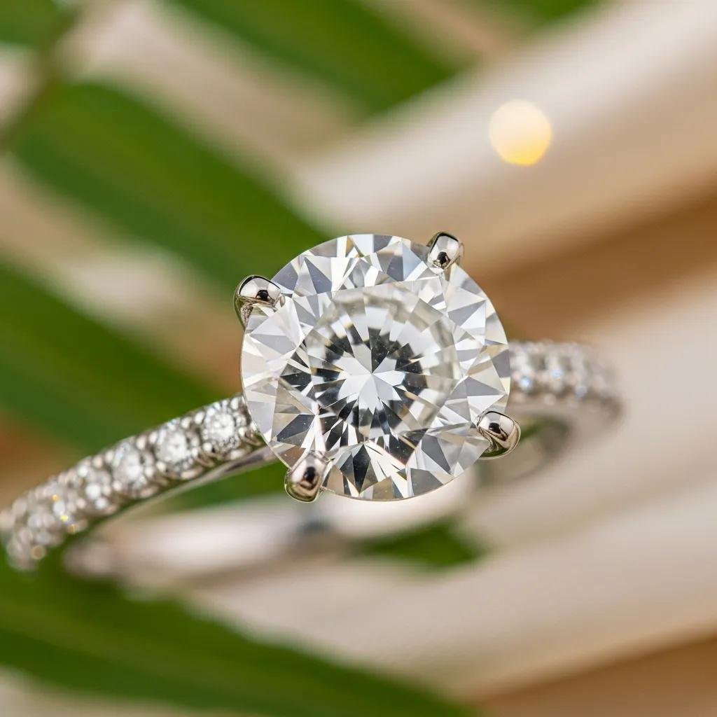 Close-up of a sparkling lab-grown diamond ring highlighting its brilliance and clarity