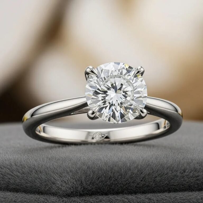 Close-up of a sparkling lab grown diamond ring highlighting its clarity and ethical luxury