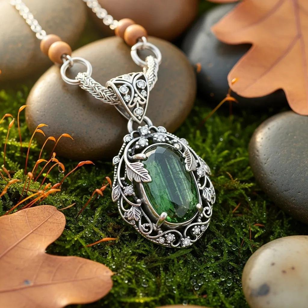 Close-up of handcrafted ethically sourced jewelry highlighting intricate details and craftsmanship