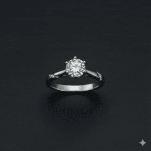 Eternal 1ct lab-created diamond solitaire ring in 925 sterling silver: six-prong setting on a twisted band with accent stones