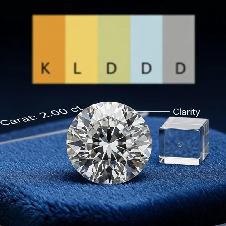 Illustration of the 4Cs of diamonds with a focus on cut and clarity