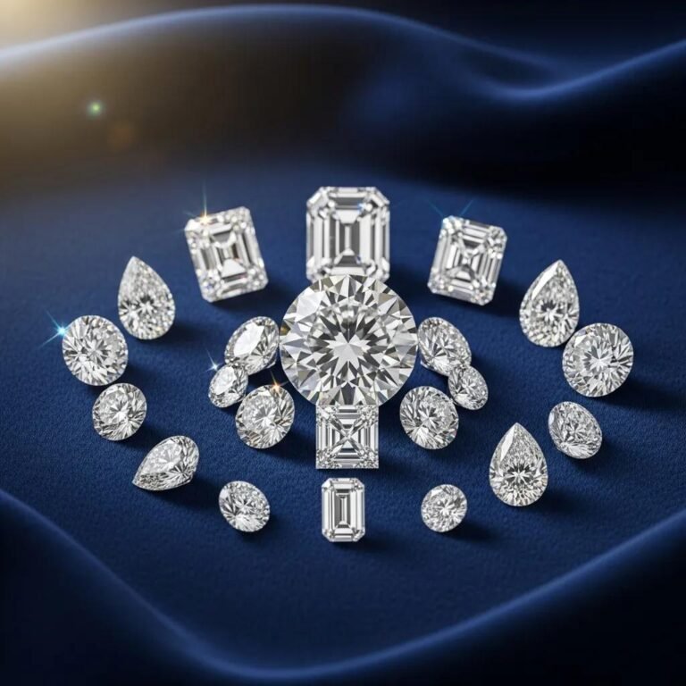 Lab-grown and natural diamonds displayed elegantly, highlighting their brilliance and care requirements