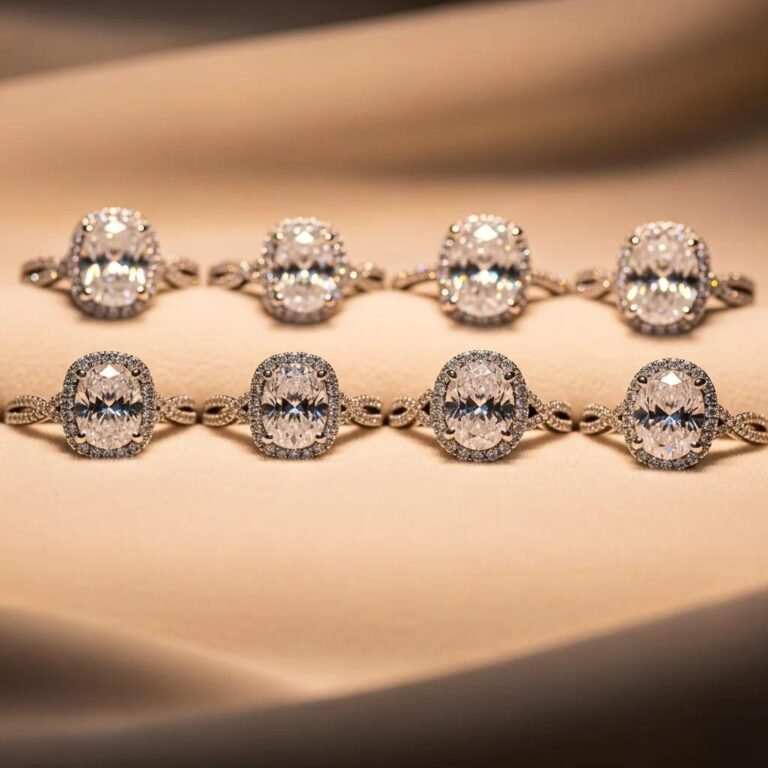 Lab-grown engagement rings displayed elegantly, showcasing their beauty and affordability