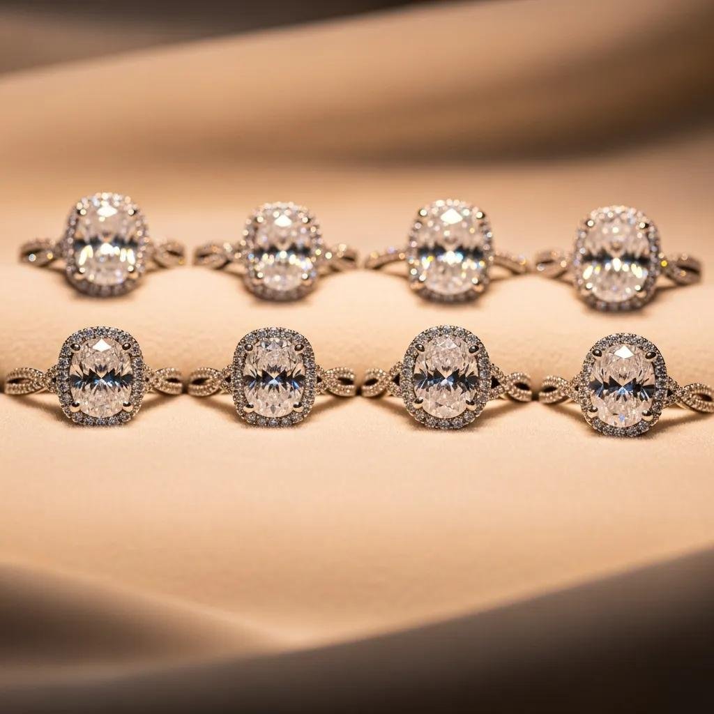 Lab-grown engagement rings displayed elegantly, showcasing their beauty and affordability