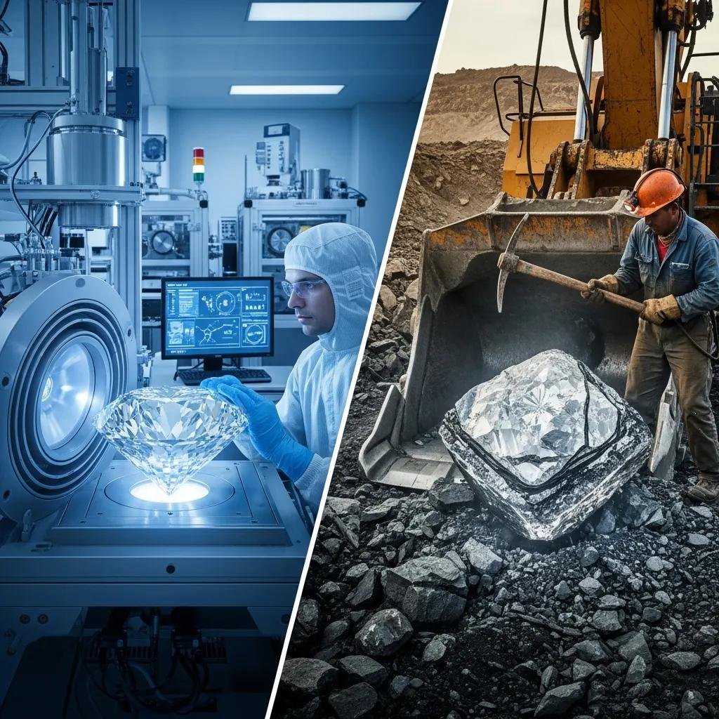 Lab-Grown vs Natural Diamond Necklaces: A Detailed Price Comparison 3 Visual representation of ethical and sustainability factors in lab-grown versus natural diamonds